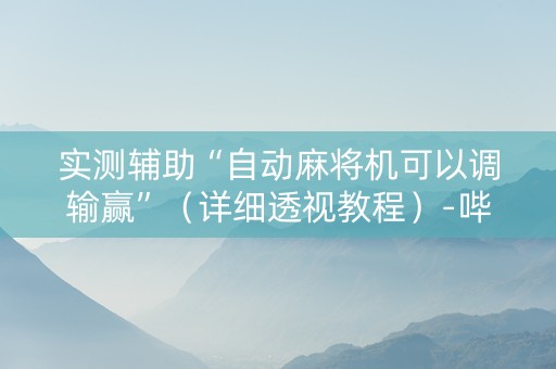 实测辅助“自动麻将机可以调输赢”（详细透视教程）-哔哩哔哩