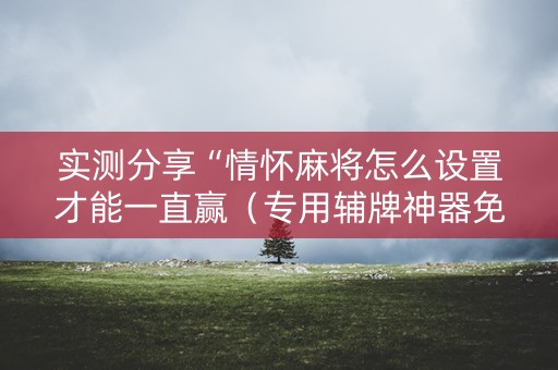 实测分享“情怀麻将怎么设置才能一直赢（专用辅牌神器免安装）