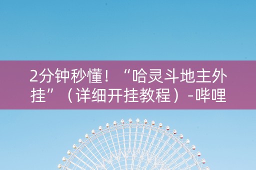 2分钟秒懂！“哈灵斗地主外挂”（详细开挂教程）-哔哩哔哩