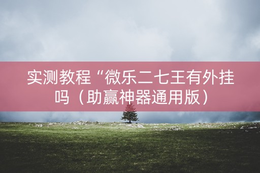 实测教程“微乐二七王有外挂吗（助赢神器通用版）