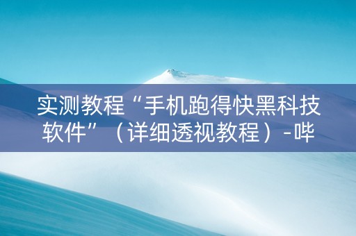 实测教程“手机跑得快黑科技软件”（详细透视教程）-哔哩哔哩