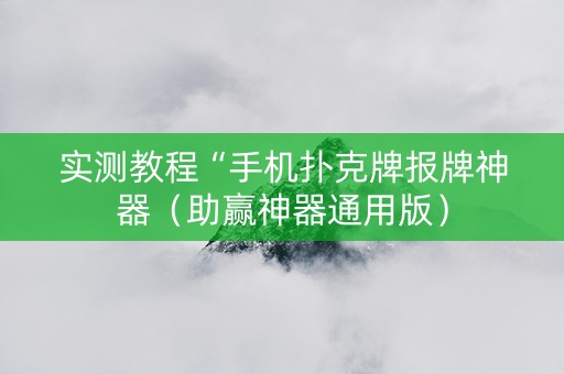 实测教程“手机扑克牌报牌神器（助赢神器通用版）