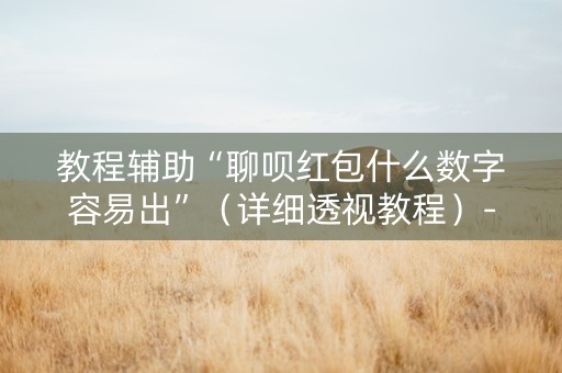 教程辅助“聊呗红包什么数字容易出”（详细透视教程）-哔哩哔哩
