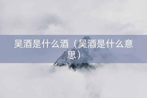 吴酒是什么酒（吴酒是什么意思）
