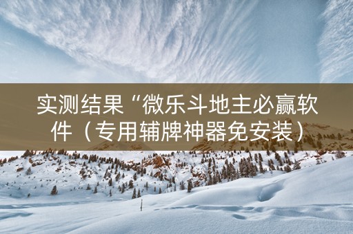 实测结果“微乐斗地主必赢软件（专用辅牌神器免安装）
