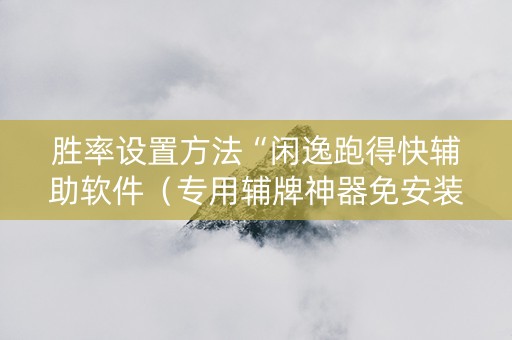 胜率设置方法“闲逸跑得快辅助软件（专用辅牌神器免安装）