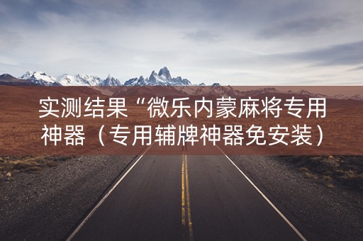 实测结果“微乐内蒙麻将专用神器（专用辅牌神器免安装）