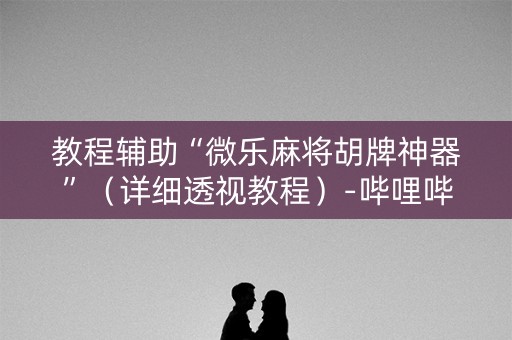 教程辅助“微乐麻将胡牌神器”（详细透视教程）-哔哩哔哩