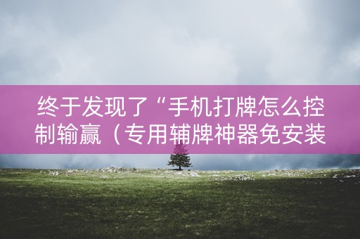 终于发现了“手机打牌怎么控制输赢（专用辅牌神器免安装）
