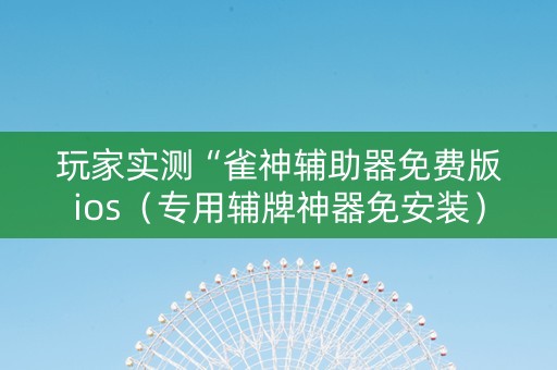 玩家实测“雀神辅助器免费版ios（专用辅牌神器免安装）