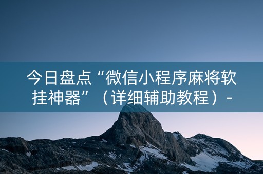 今日盘点“微信小程序麻将软挂神器”（详细辅助教程）-哔哩哔哩