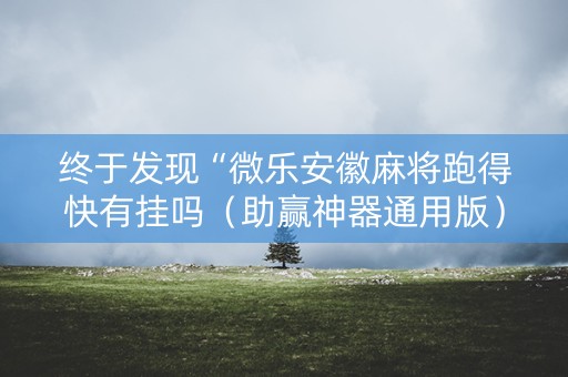 终于发现“微乐安徽麻将跑得快有挂吗（助赢神器通用版）