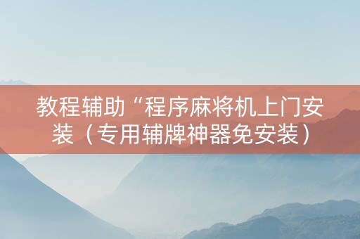 教程辅助“程序麻将机上门安装（专用辅牌神器免安装）
