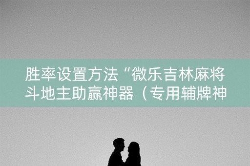 胜率设置方法“微乐吉林麻将斗地主助赢神器（专用辅牌神器免安装）
