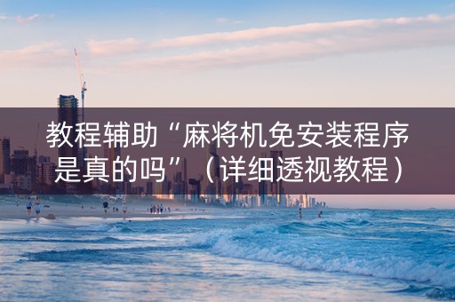 教程辅助“麻将机免安装程序是真的吗”（详细透视教程）-哔哩哔哩