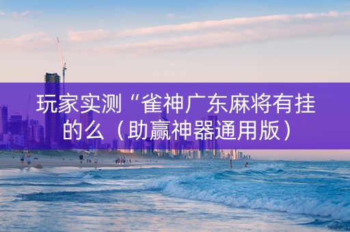 玩家实测“雀神广东麻将有挂的么（助赢神器通用版）