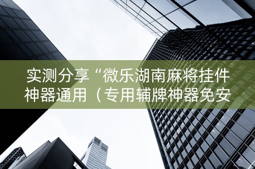 实测分享“微乐湖南麻将挂件神器通用（专用辅牌神器免安装）