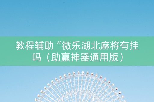 教程辅助“微乐湖北麻将有挂吗（助赢神器通用版）