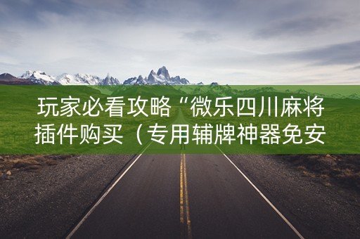 玩家必看攻略“微乐四川麻将插件购买（专用辅牌神器免安装）