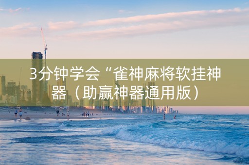 3分钟学会“雀神麻将软挂神器（助赢神器通用版）