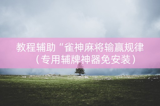 教程辅助“雀神麻将输赢规律（专用辅牌神器免安装）