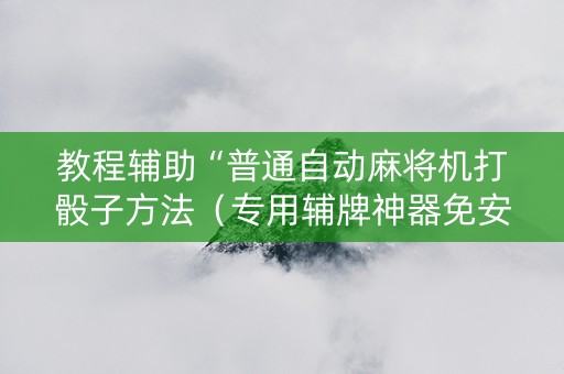 教程辅助“普通自动麻将机打骰子方法（专用辅牌神器免安装）