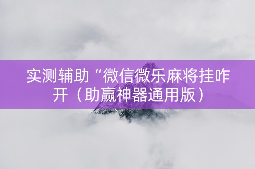 实测辅助“微信微乐麻将挂咋开（助赢神器通用版）