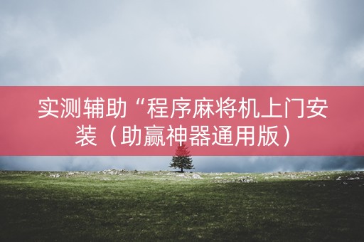 实测辅助“程序麻将机上门安装（助赢神器通用版）