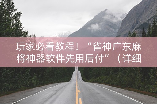 玩家必看教程！“雀神广东麻将神器软件先用后付”（详细透视教程）-哔哩哔哩