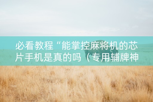 必看教程“能掌控麻将机的芯片手机是真的吗（专用辅牌神器免安装）