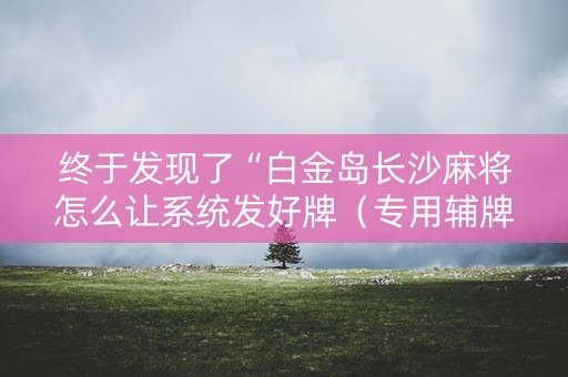 终于发现了“白金岛长沙麻将怎么让系统发好牌（专用辅牌神器免安装）