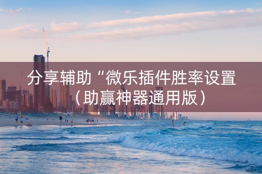 分享辅助“微乐插件胜率设置（助赢神器通用版）