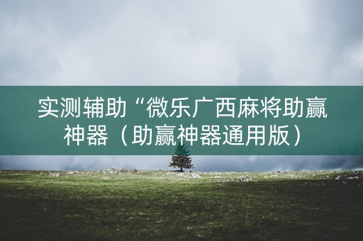 实测辅助“微乐广西麻将助赢神器（助赢神器通用版）