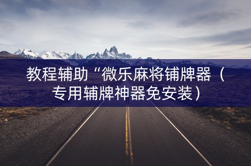 教程辅助“微乐麻将铺牌器（专用辅牌神器免安装）