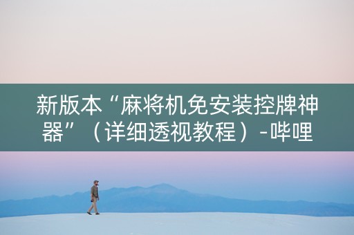 新版本“麻将机免安装控牌神器”（详细透视教程）-哔哩哔哩