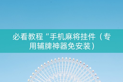 必看教程“手机麻将挂件（专用辅牌神器免安装）