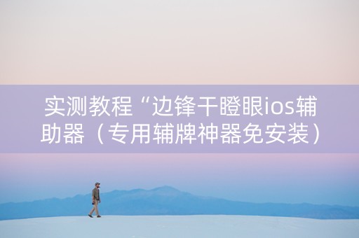 实测教程“边锋干瞪眼ios辅助器（专用辅牌神器免安装）