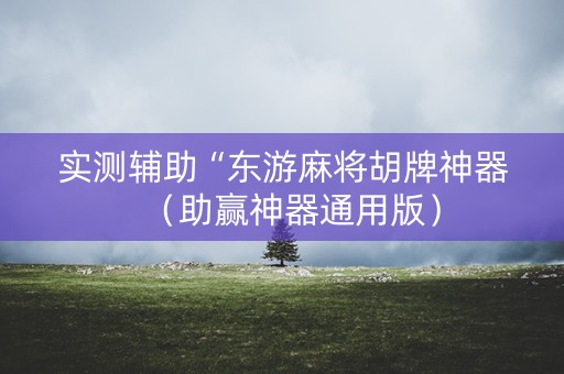 实测辅助“东游麻将胡牌神器（助赢神器通用版）