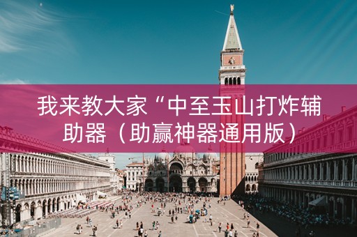 我来教大家“中至玉山打炸辅助器（助赢神器通用版）