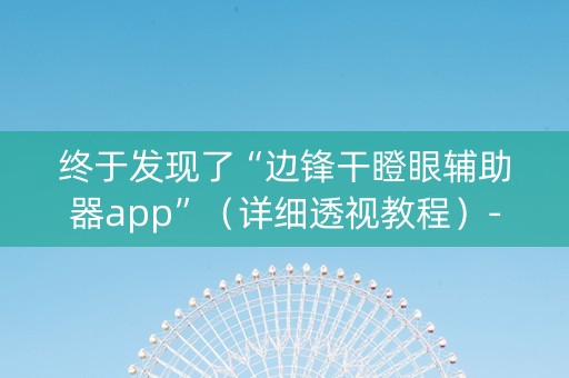 终于发现了“边锋干瞪眼辅助器app”（详细透视教程）-哔哩哔哩