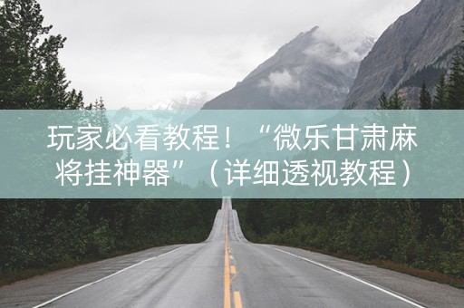 玩家必看教程！“微乐甘肃麻将挂神器”（详细透视教程）-哔哩哔哩