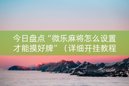 今日盘点“微乐麻将怎么设置才能摸好牌”（详细开挂教程）-哔哩哔哩