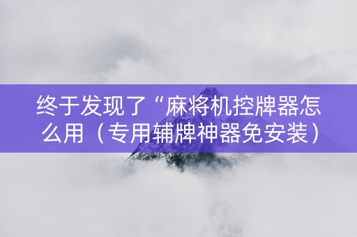 终于发现了“麻将机控牌器怎么用（专用辅牌神器免安装）
