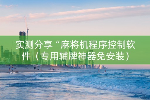 实测分享“麻将机程序控制软件（专用辅牌神器免安装）