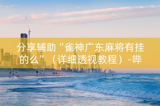 分享辅助“雀神广东麻将有挂的么”（详细透视教程）-哔哩哔哩