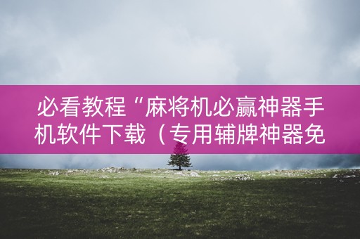 必看教程“麻将机必赢神器手机软件下载（专用辅牌神器免安装）