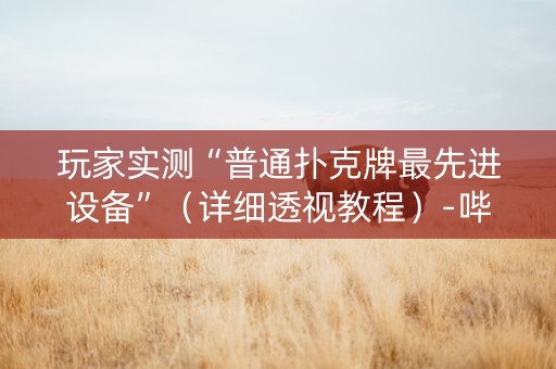 玩家实测“普通扑克牌最先进设备”（详细透视教程）-哔哩哔哩