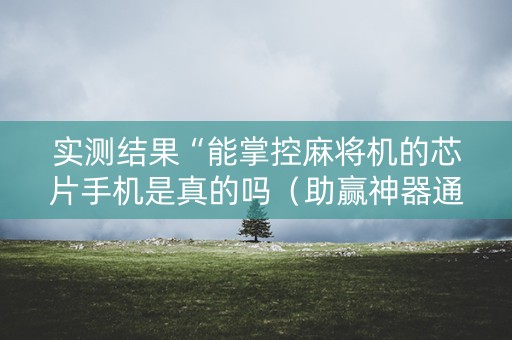 实测结果“能掌控麻将机的芯片手机是真的吗（助赢神器通用版）
