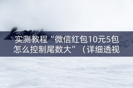 实测教程“微信红包10元5包怎么控制尾数大”（详细透视教程）-哔哩哔哩