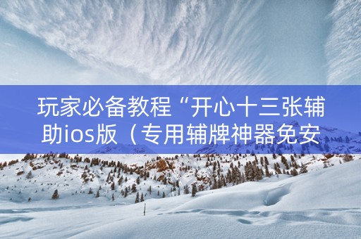 玩家必备教程“开心十三张辅助ios版（专用辅牌神器免安装）